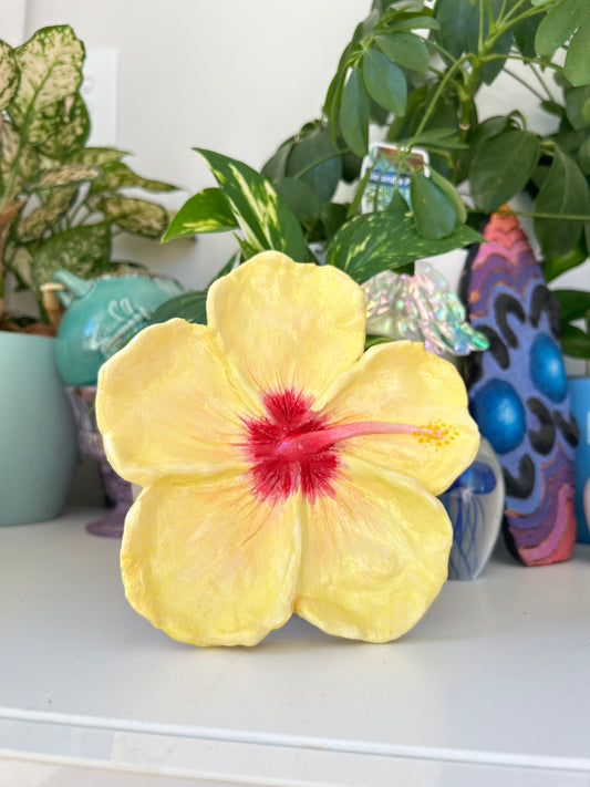 Hibiscus Clay Flower Yellow