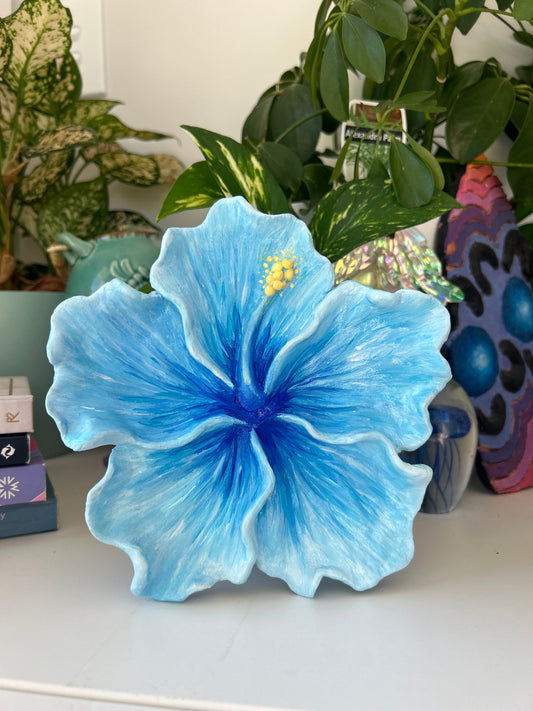 Hibiscus Clay Flower Blue