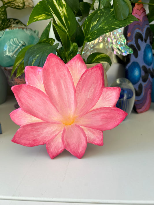 Pink Lotus Clay Flower