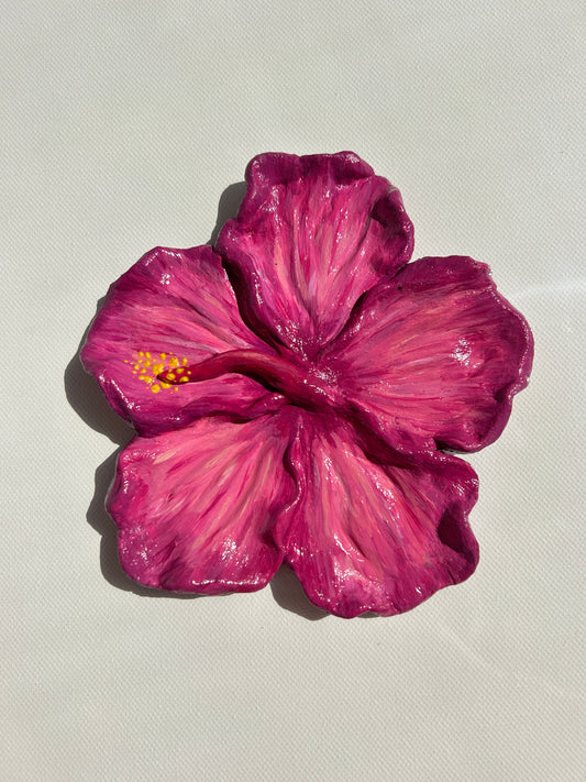Hibiscus Clay Flower Purple