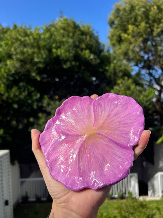 Purple Pansy Clay Flower